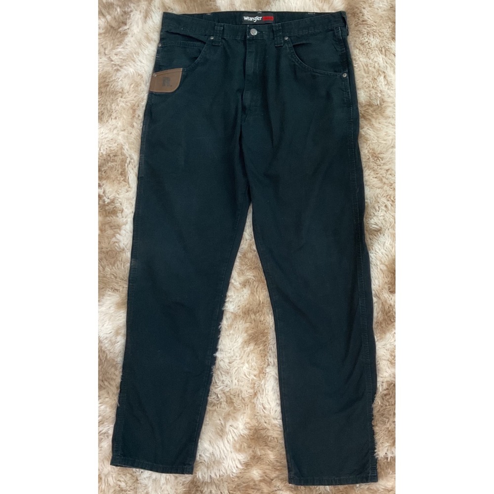 Wrangler Riggs Workwear Mens Black Ripstop Carpenter Pants 3W045BK 36x34